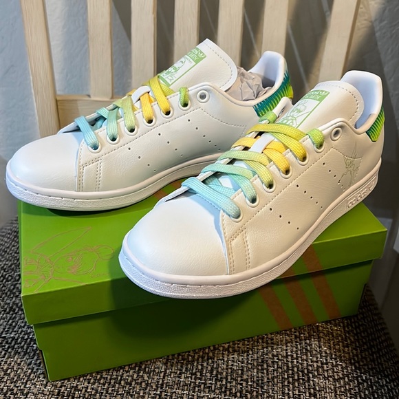 Adidas Disney Stan Smith Tinker Bell Shoes 7.5 - Picture 2 of 9